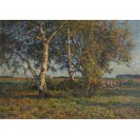 Wilhelm Fritzel (1870-1943) Schäfer in Ackerlandschaft, shephard in arable landscape,