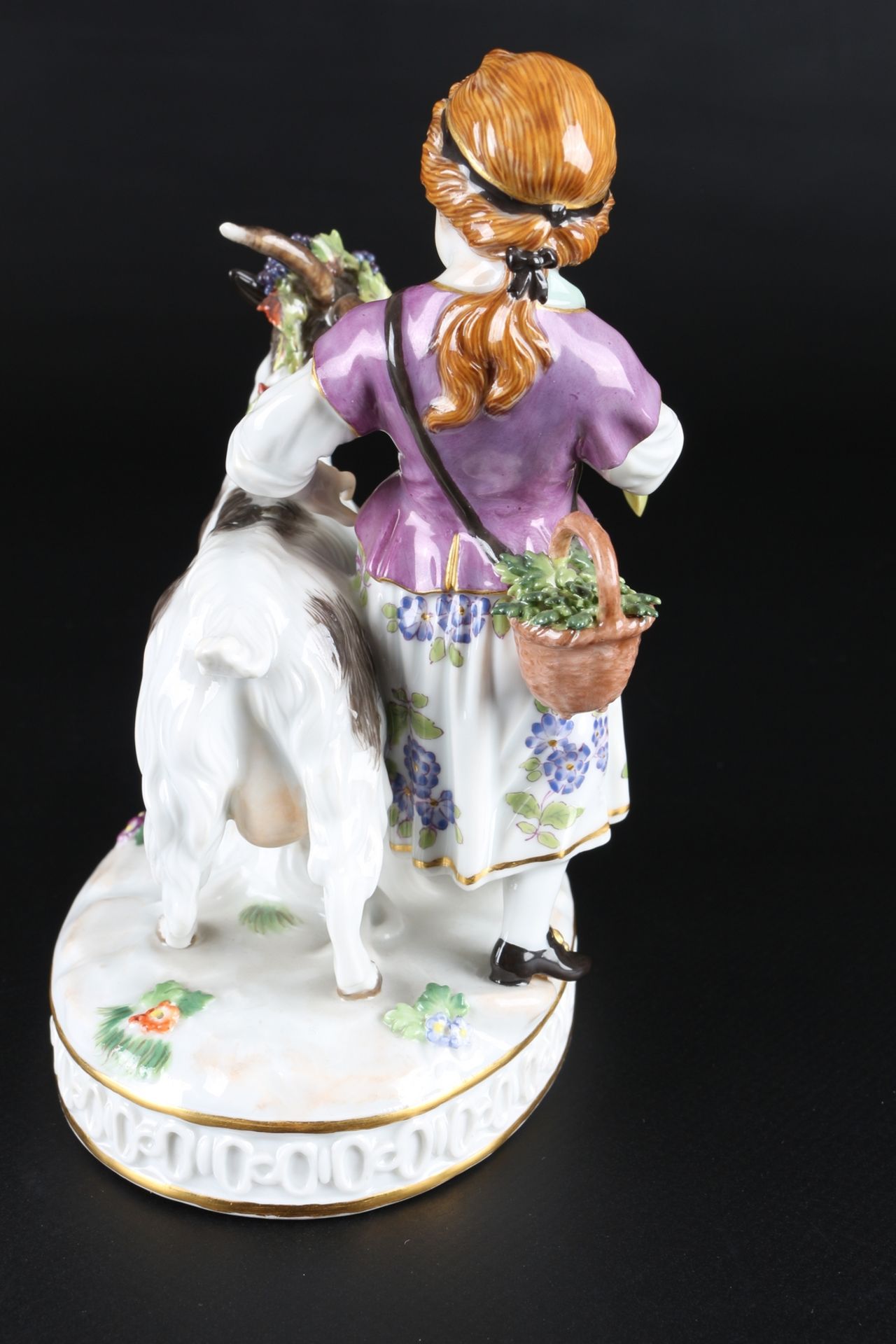 Meissen Mädchen mit Ziegenbock, boy with goat, - Image 4 of 7