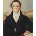 Biedermeier Portrait Herrenbildnis, portrait painting 19th century,