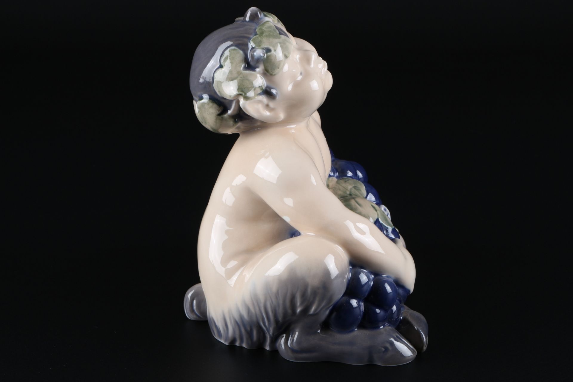 Royal Copenhagen Faun mit Trauben, faun with grapes, - Image 4 of 5