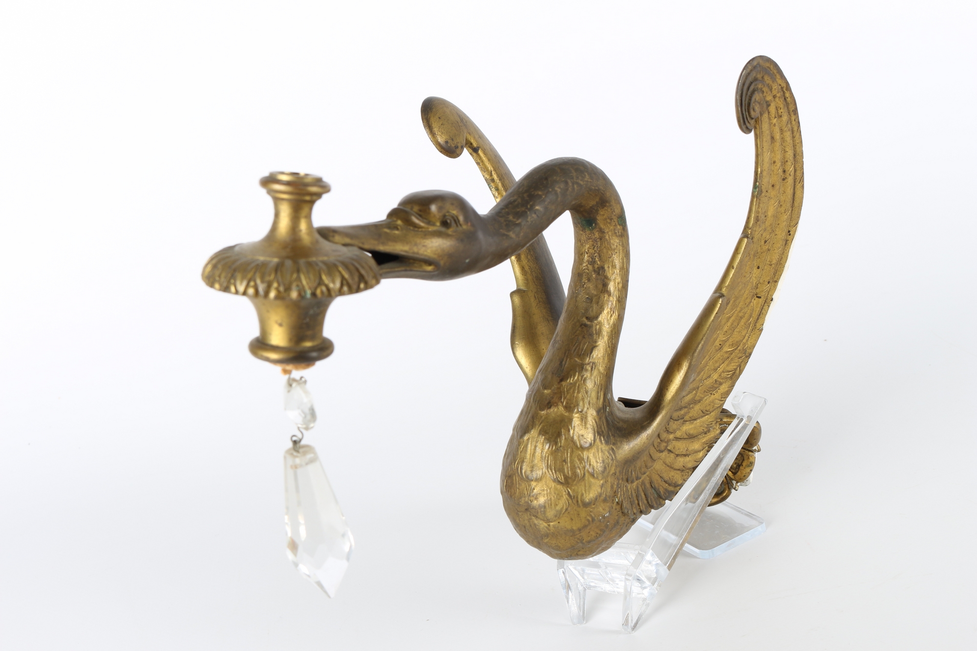 Russland 19. Jahrhundert, Paar Bronze Schwanenleuchter, pair of swan kandelaber, - Image 4 of 6