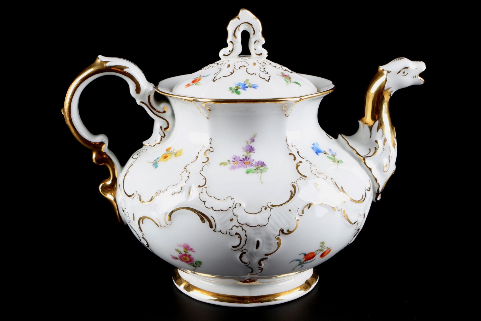 Meissen B-Form Streublümchen große Teekanne, tea pot, - Image 3 of 5