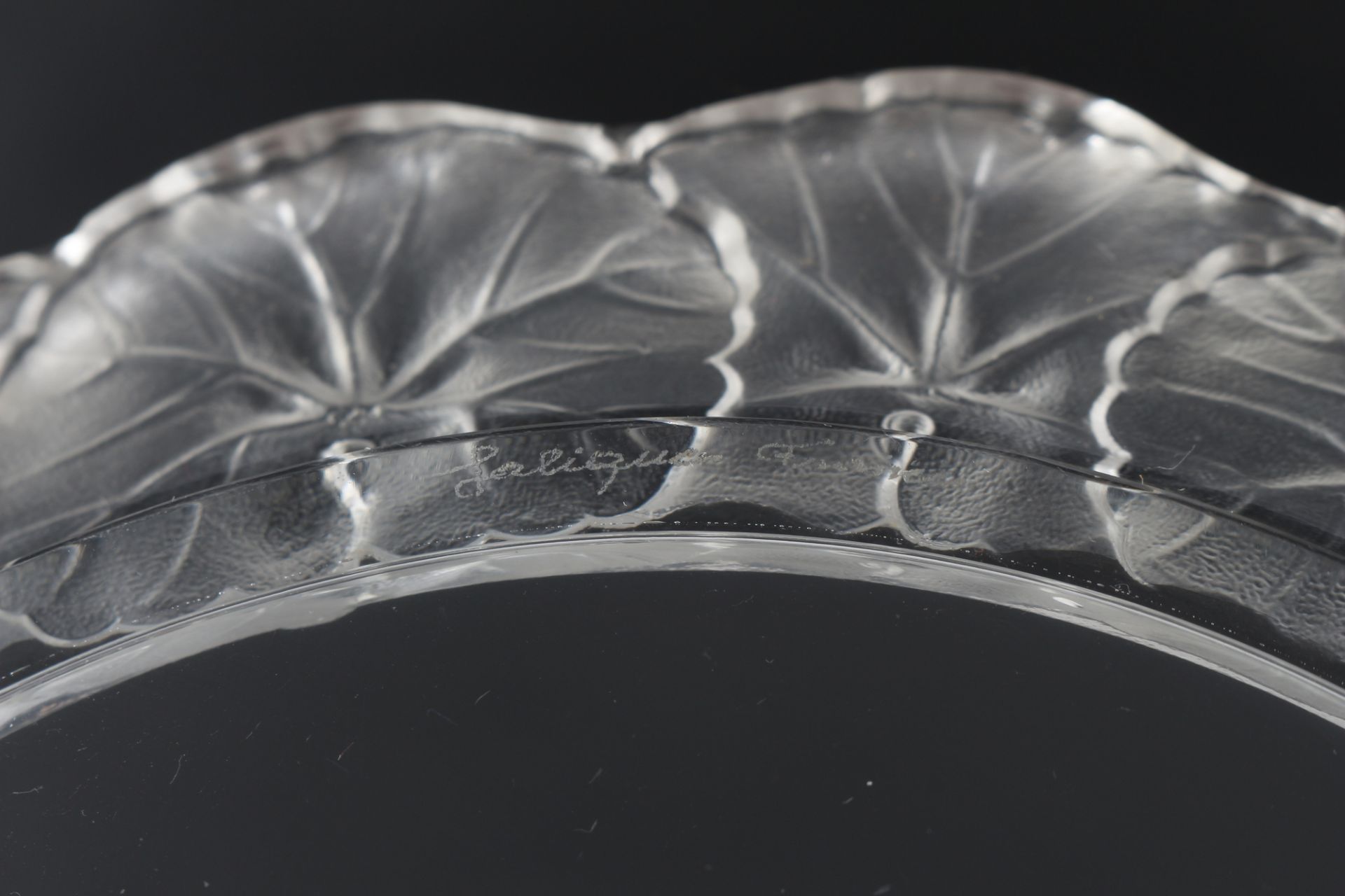 Lalique Honfleur 6 Kuchenteller, crystal dessert plates, - Image 3 of 3
