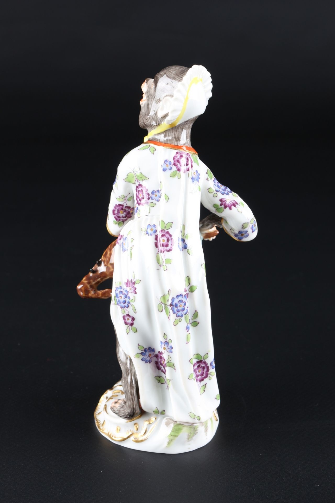 Meissen Affenkapelle Drehleierspielerin, hurdy gurdy player monkey chapel, - Image 3 of 5