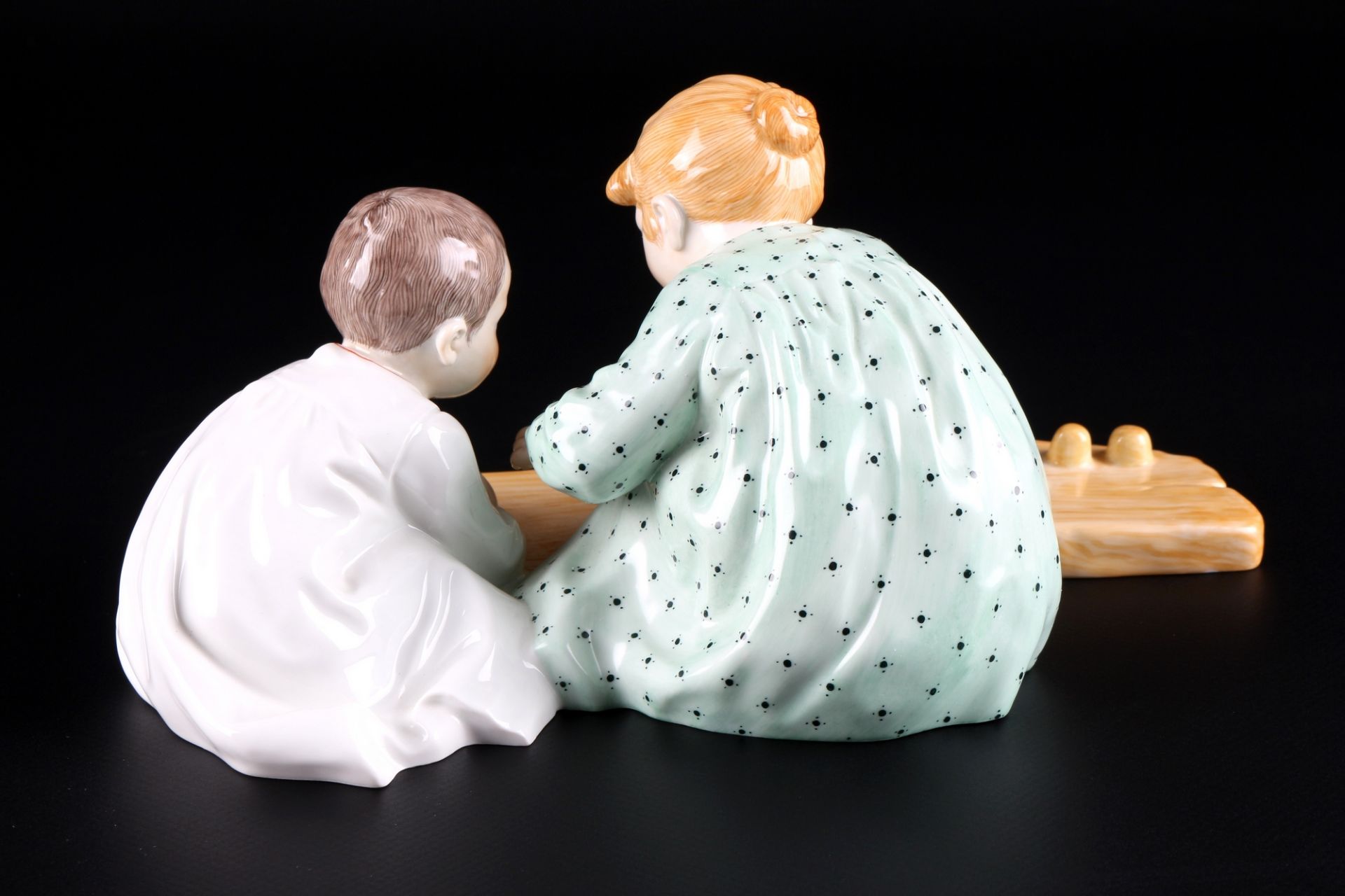 Meissen Hentschelkind Zwei Kinder mit Sandformen 1.Wahl, children with sand molds, - Image 3 of 5