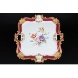 Meissen B-Form Purpur großes Prunktablett 1.Wahl, large decorative tray,