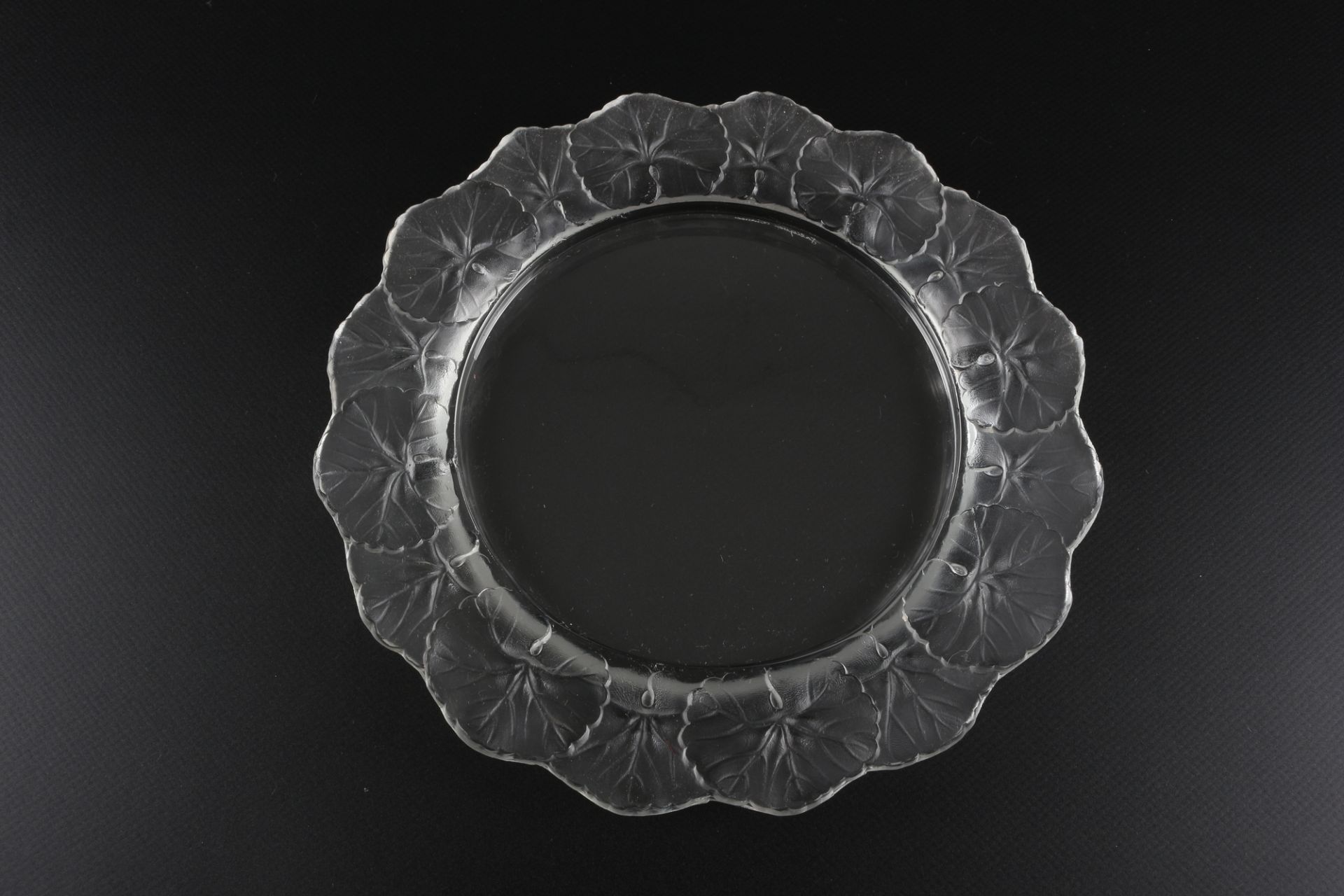 Lalique Honfleur 6 Kuchenteller, crystal dessert plates, - Image 2 of 3