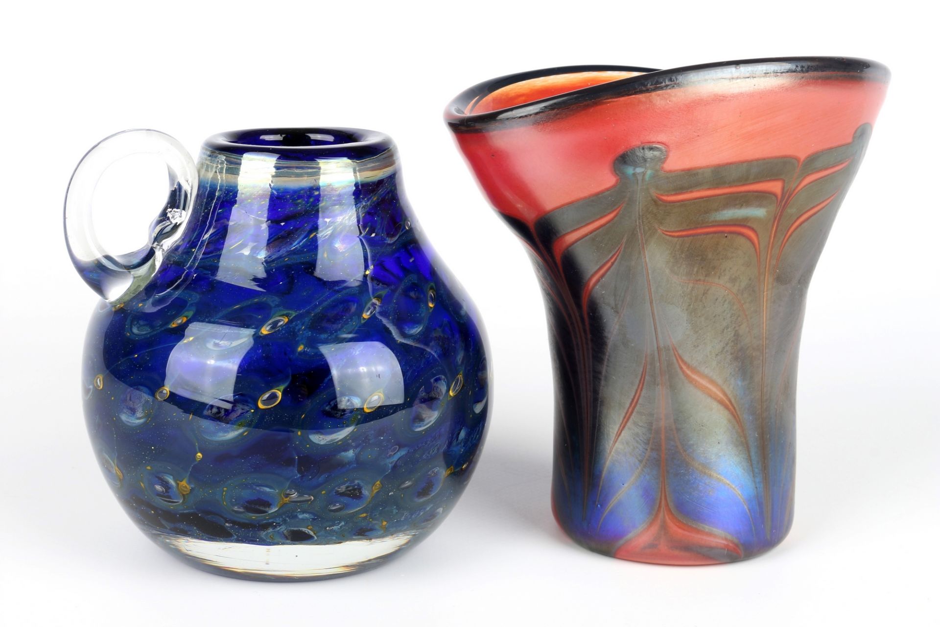 Erwin Eisch 2 Studiogläser Glashütte, artists vases, - Image 4 of 6