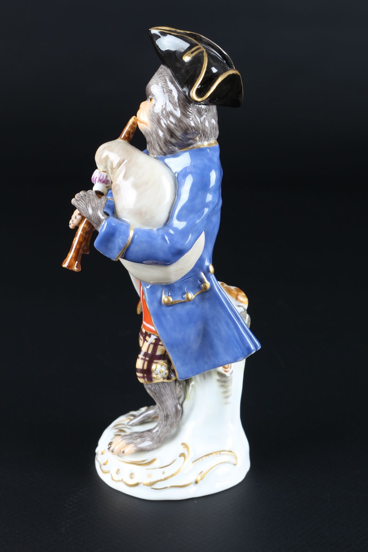 Meissen Affenkapelle Dudelsackpfeifer, bagpiper monkey chapel, - Image 2 of 5