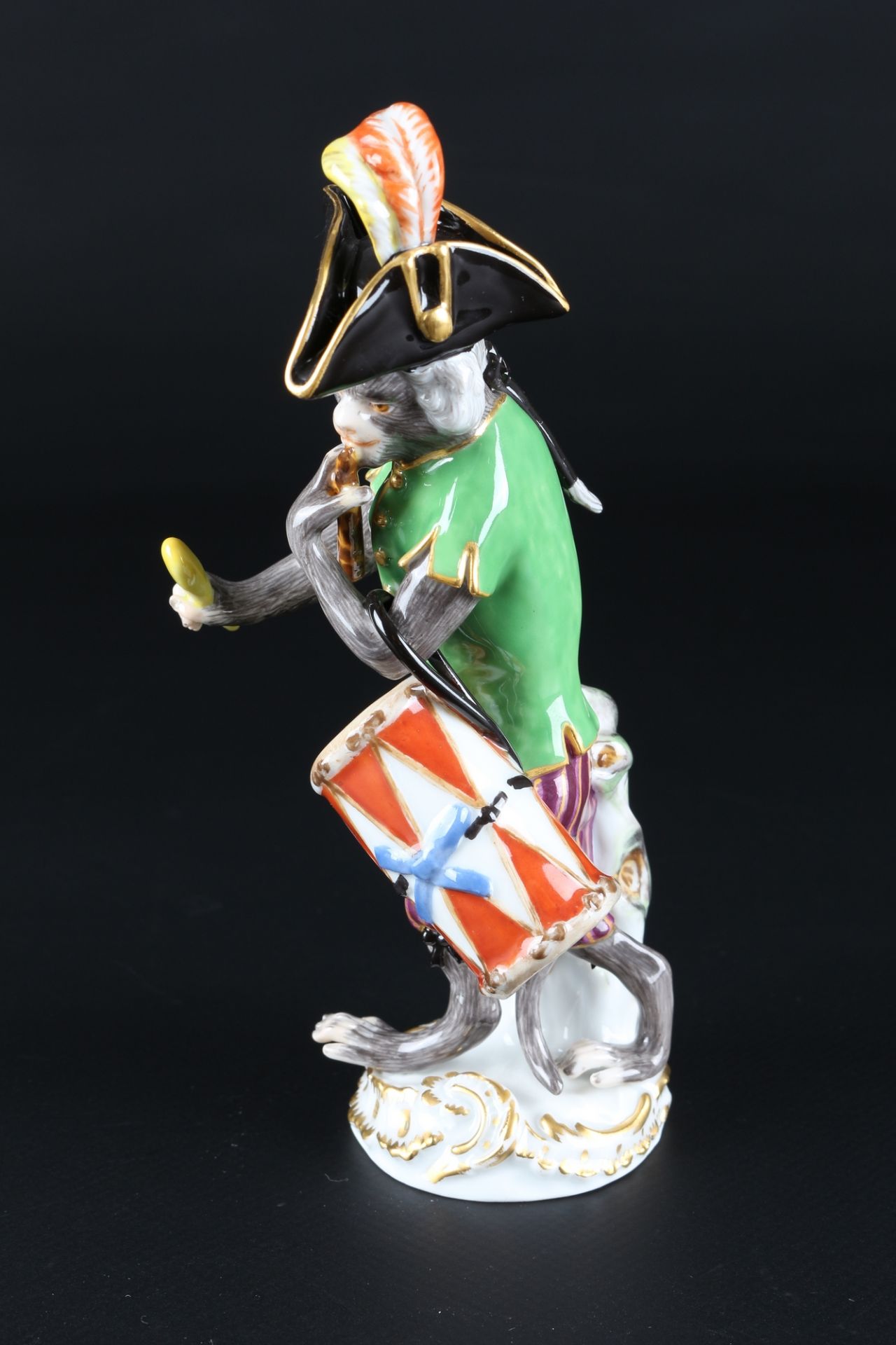 Meissen Affenkapelle Trommler, drummer monkey chapel, - Image 2 of 5