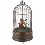 Vogelkäfig Spieluhr mit zwei Vögeln, birdcage music box with two birds,