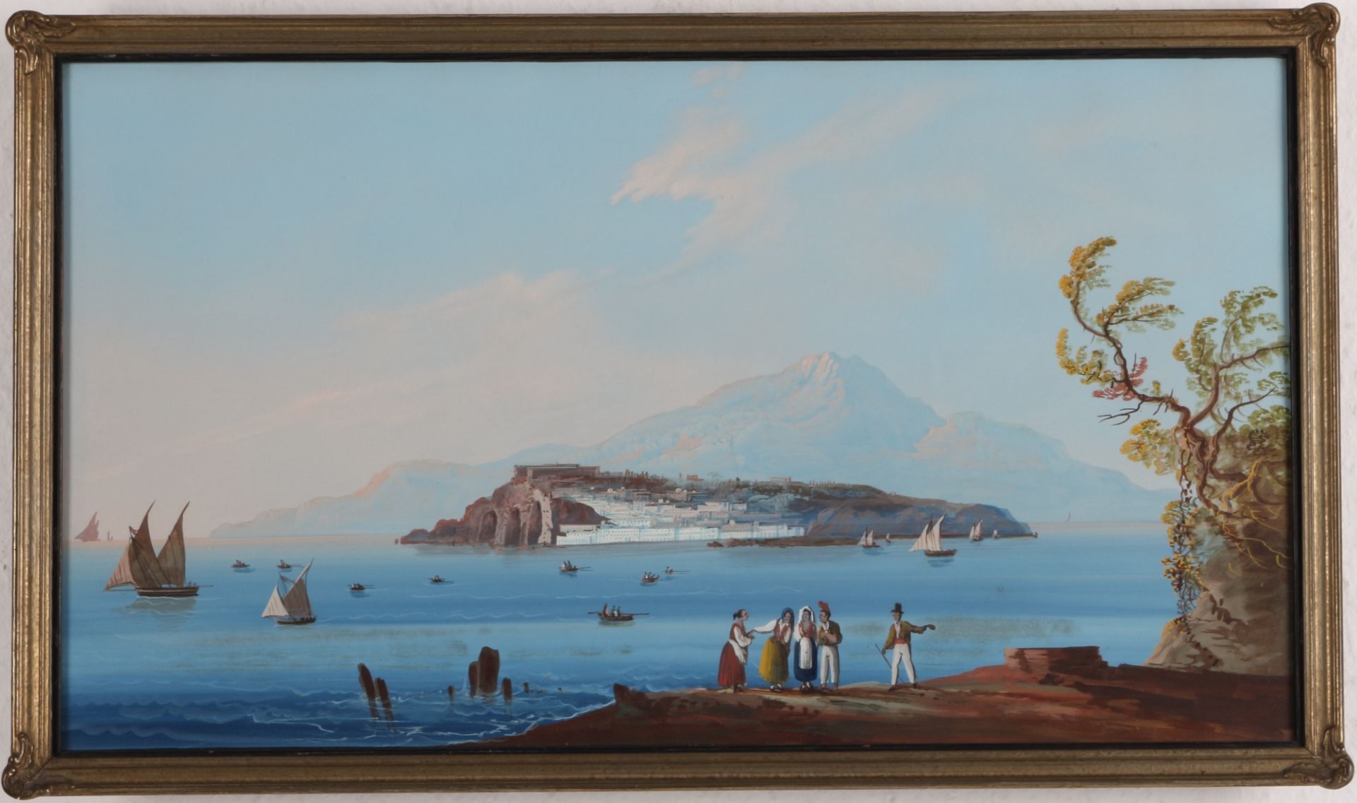 Italienischer Maler des 19. Jahrhunderts Blick auf die Insel Procida, - Bild 2 aus 2