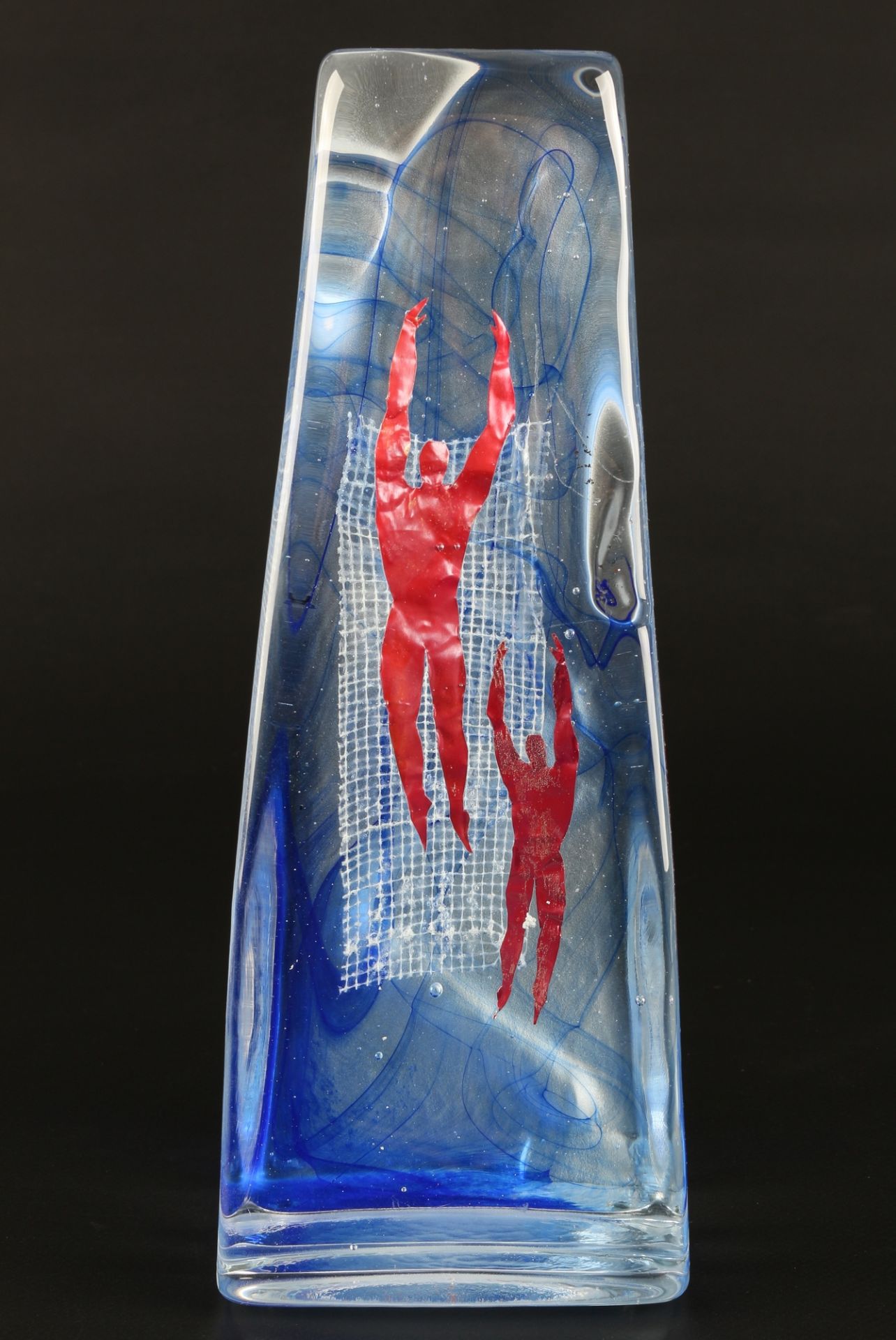 Studioglas Zwei Taucher, crystal sculpture two divers,