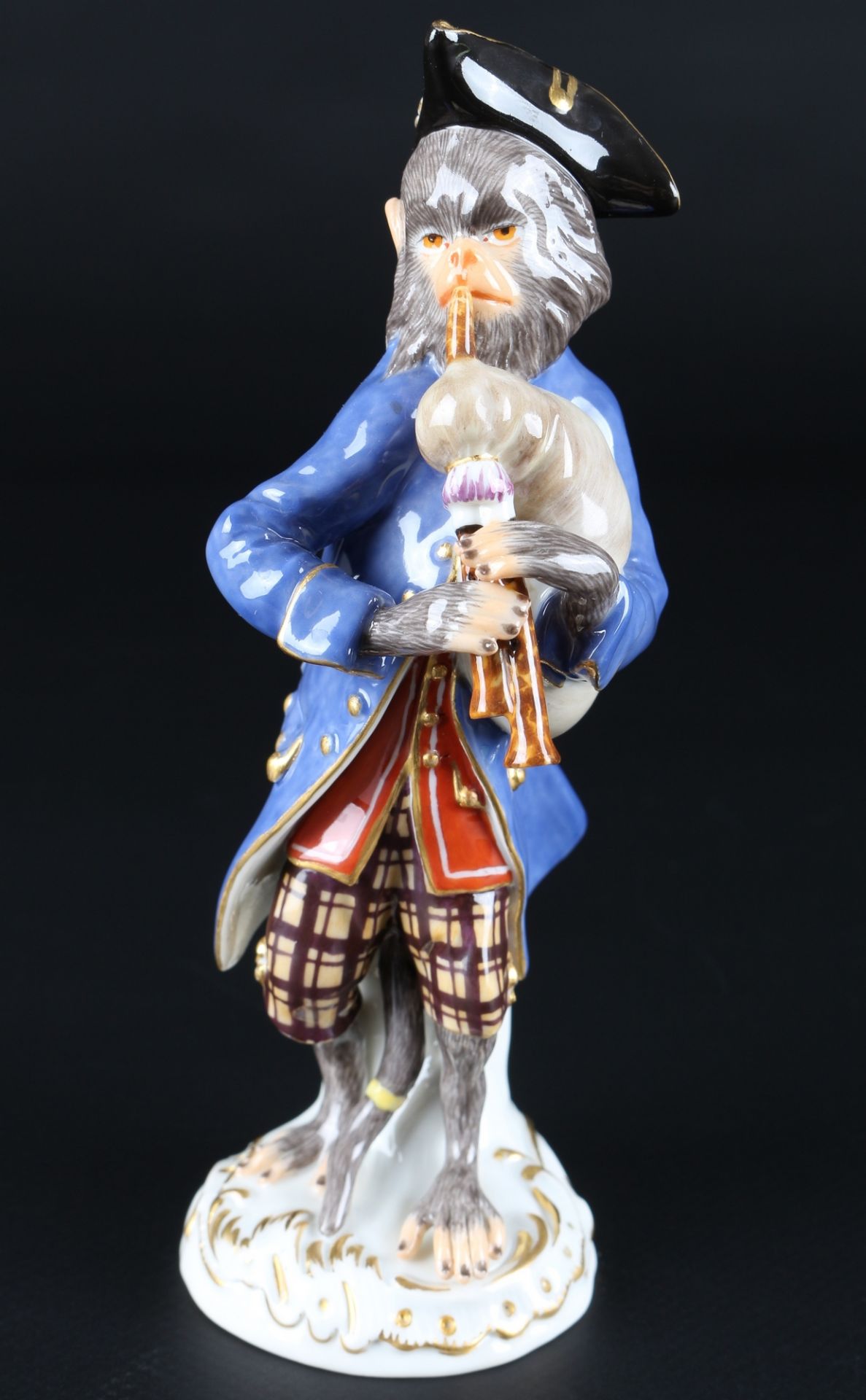 Meissen Affenkapelle Dudelsackpfeifer, bagpiper monkey chapel,