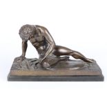 Unbekannter Bildhauer, Skulptur eines antiken Kämpfers, bronze antique fighter,