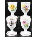 Meissen 4 Eierbecher diverse Dekore, porcelain eggcups,