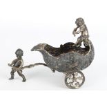 Jugendstil Silber Putten mit Karren, art nouveau silver bowl cherubs with cart,