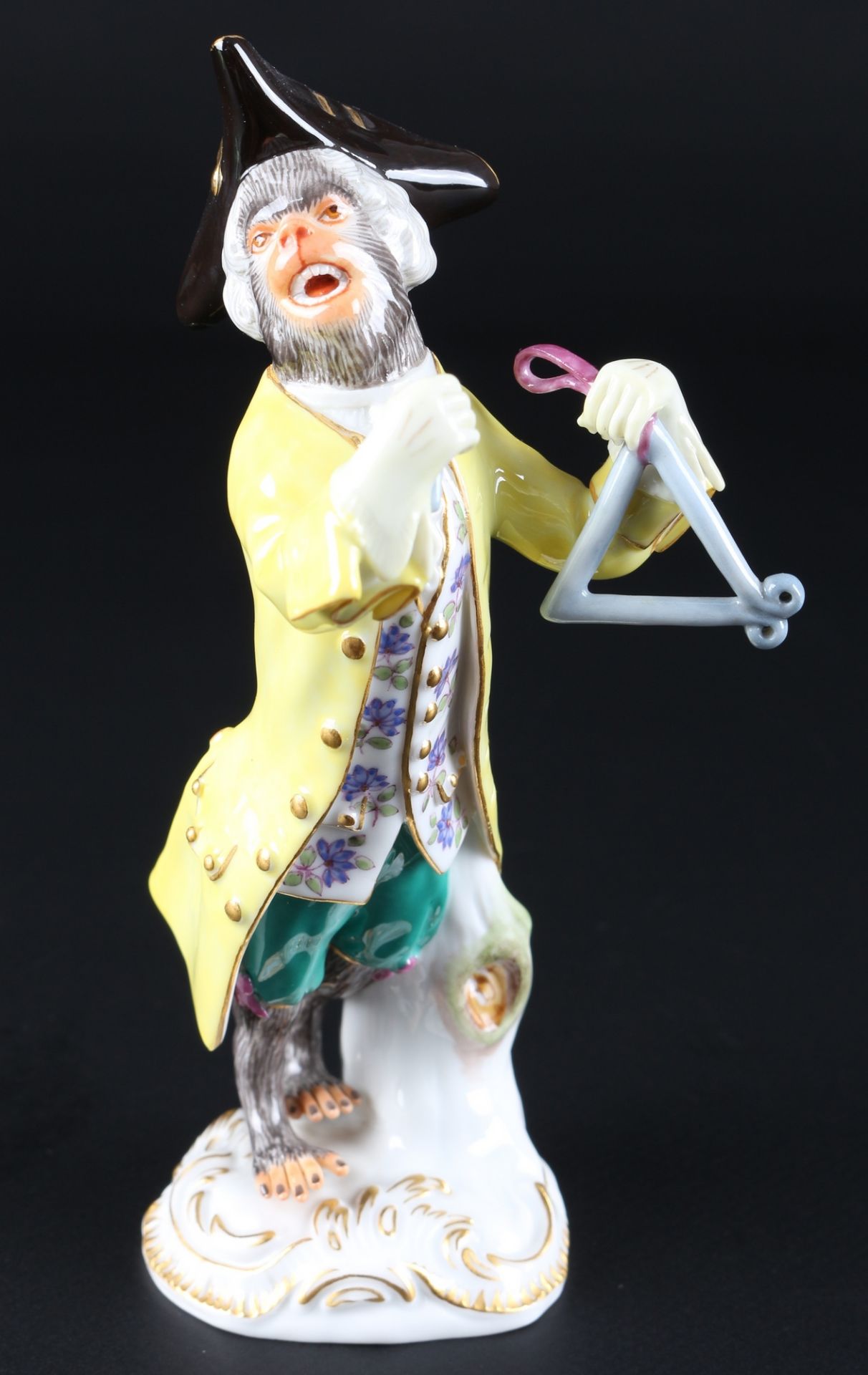 Meissen Affenkapelle Triangelspieler, triangle player monkey chapel,