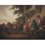 George Morland (1763-1804) Reisende bei der Rast 1795, peasant travellers resting,