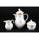 Meissen gestreute Rosen Mokka Kaffeekern, mocha coffee set,