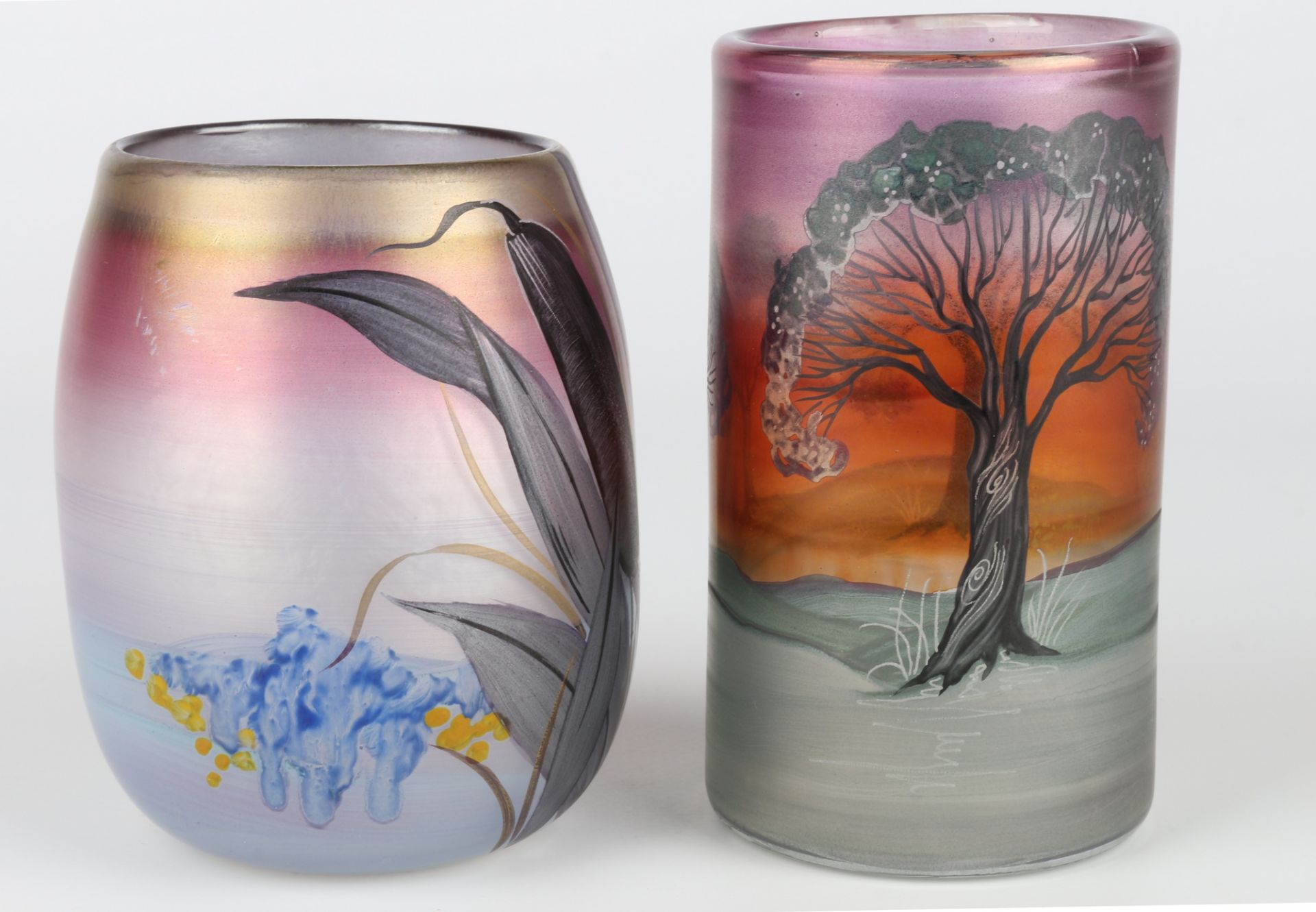 Erwin Eisch 2 Studiogläser Glashütte, artists vases, - Image 4 of 6