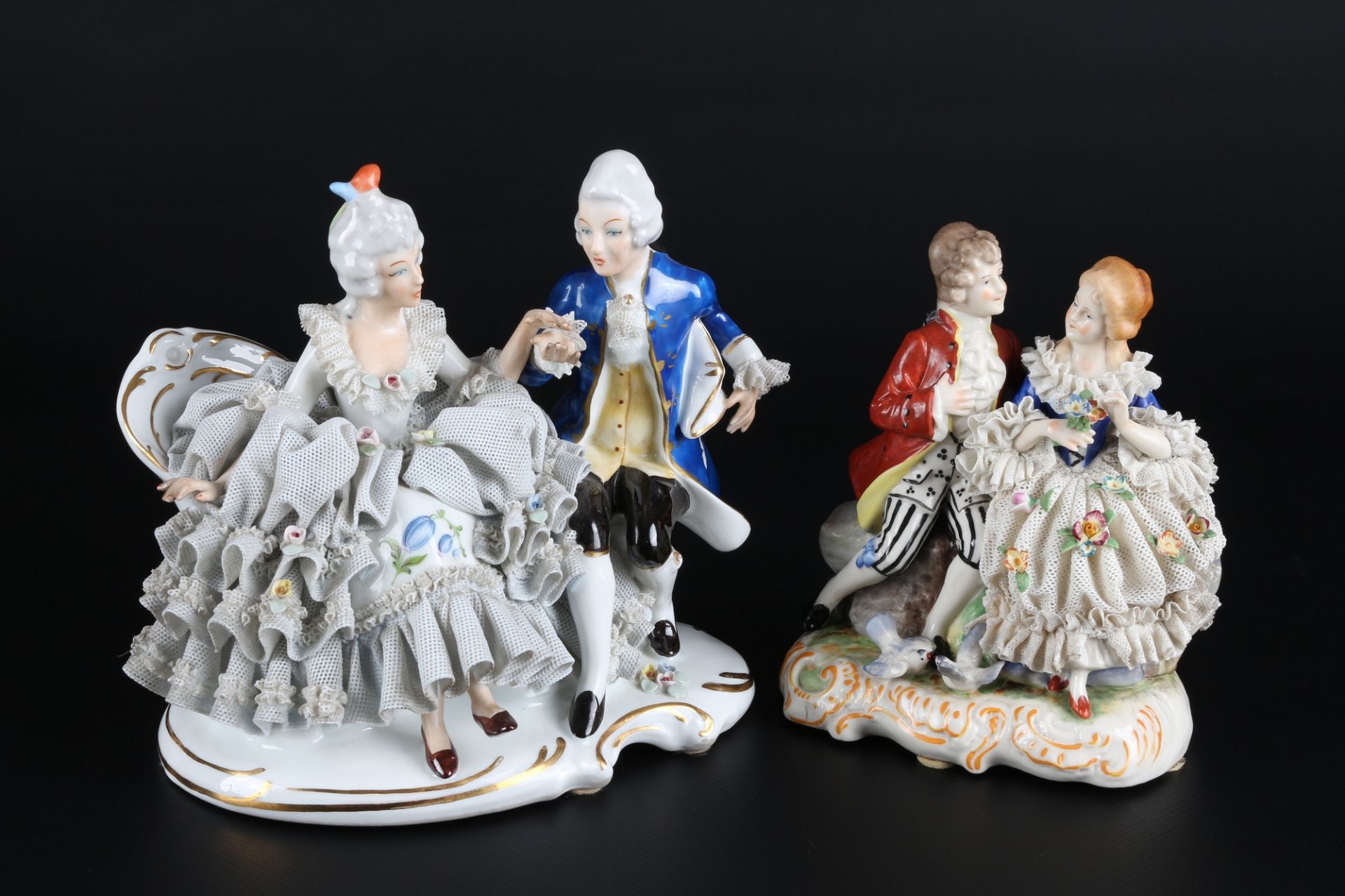 Dresdener Porzellan 7 Figuren, decorative porcelain figures, - Bild 3 aus 6