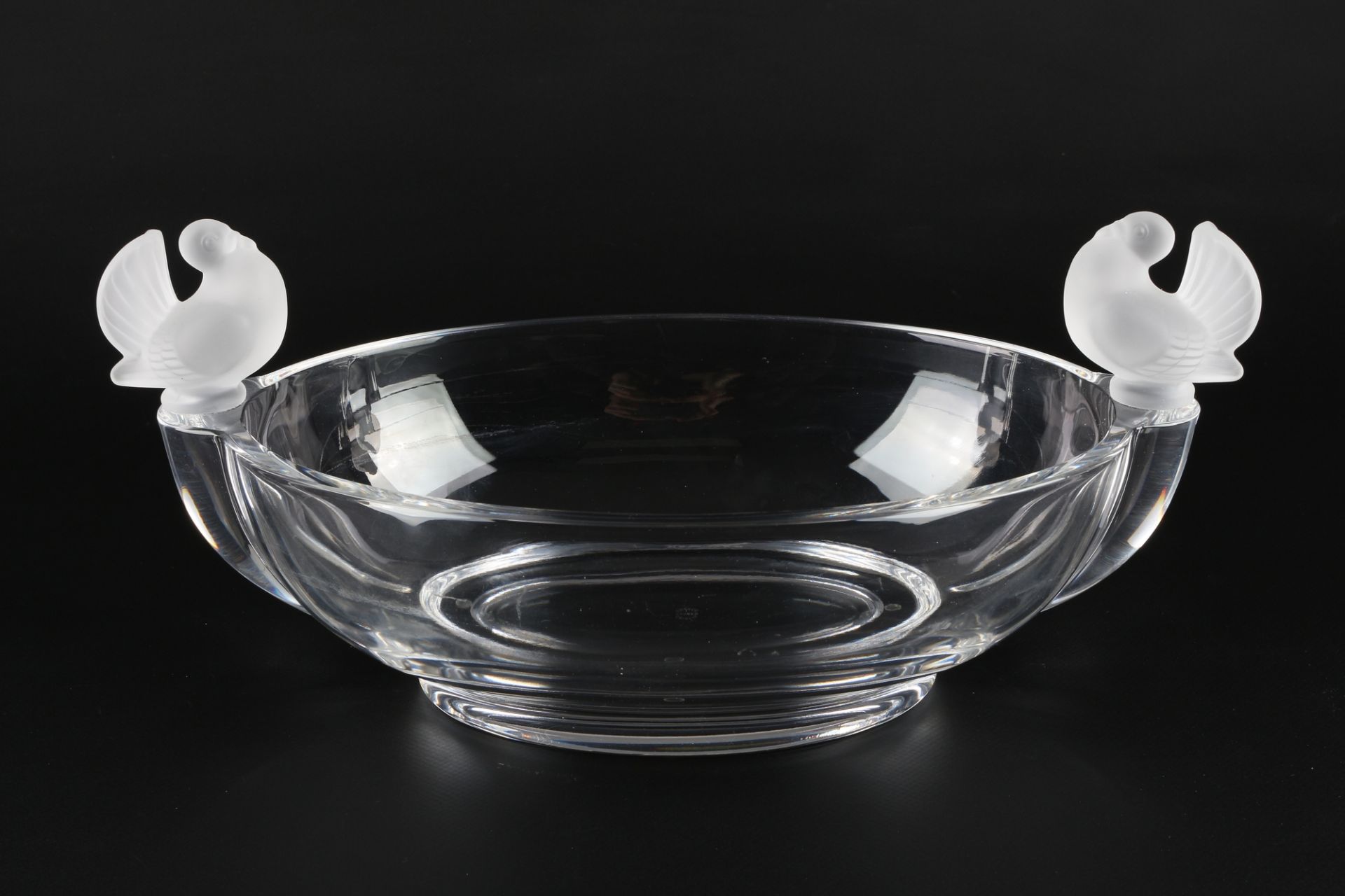 Sevres große Prunkschale mit Tauben, french crystal dove bowl, - Image 3 of 4