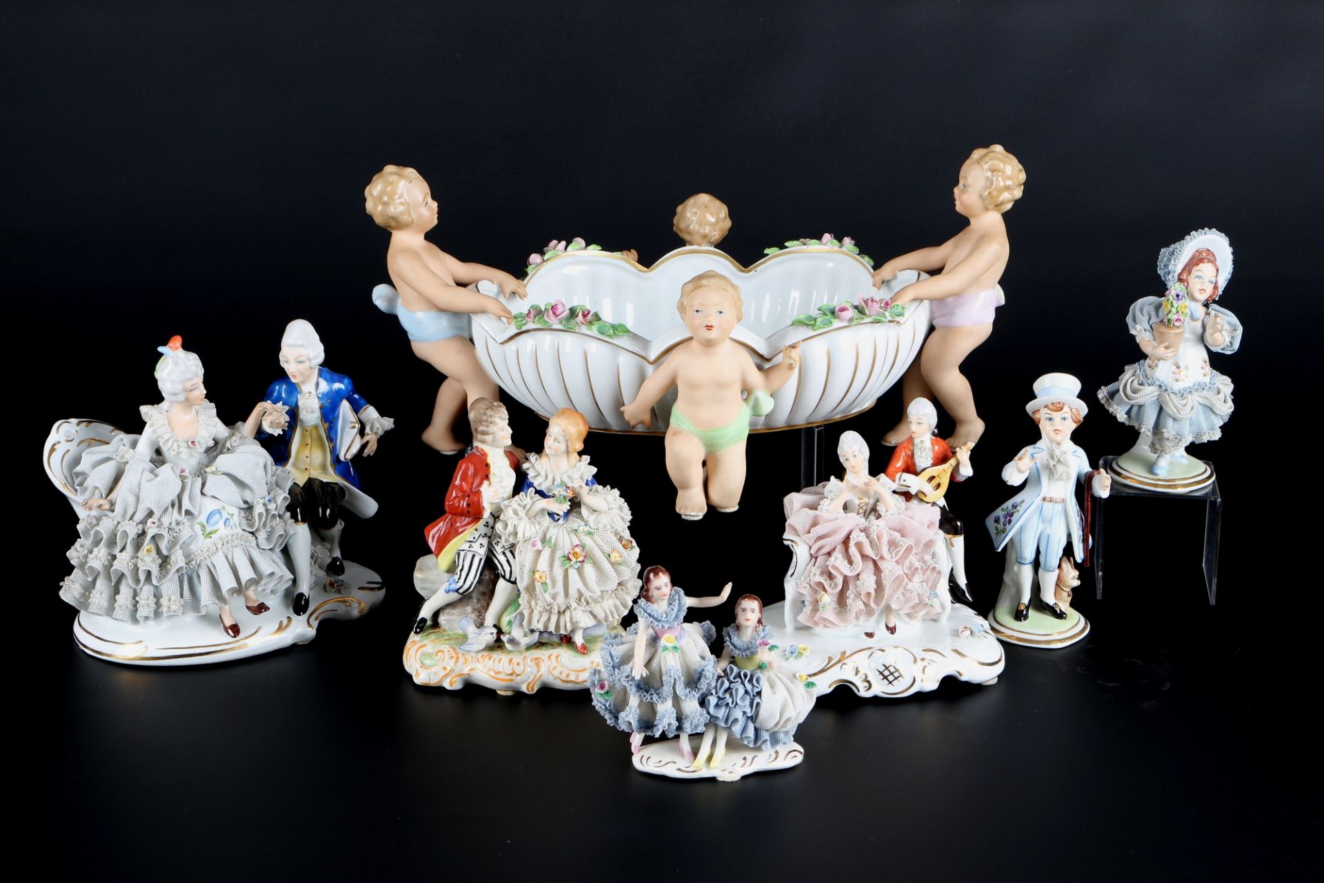 Dresdener Porzellan 7 Figuren, decorative porcelain figures,