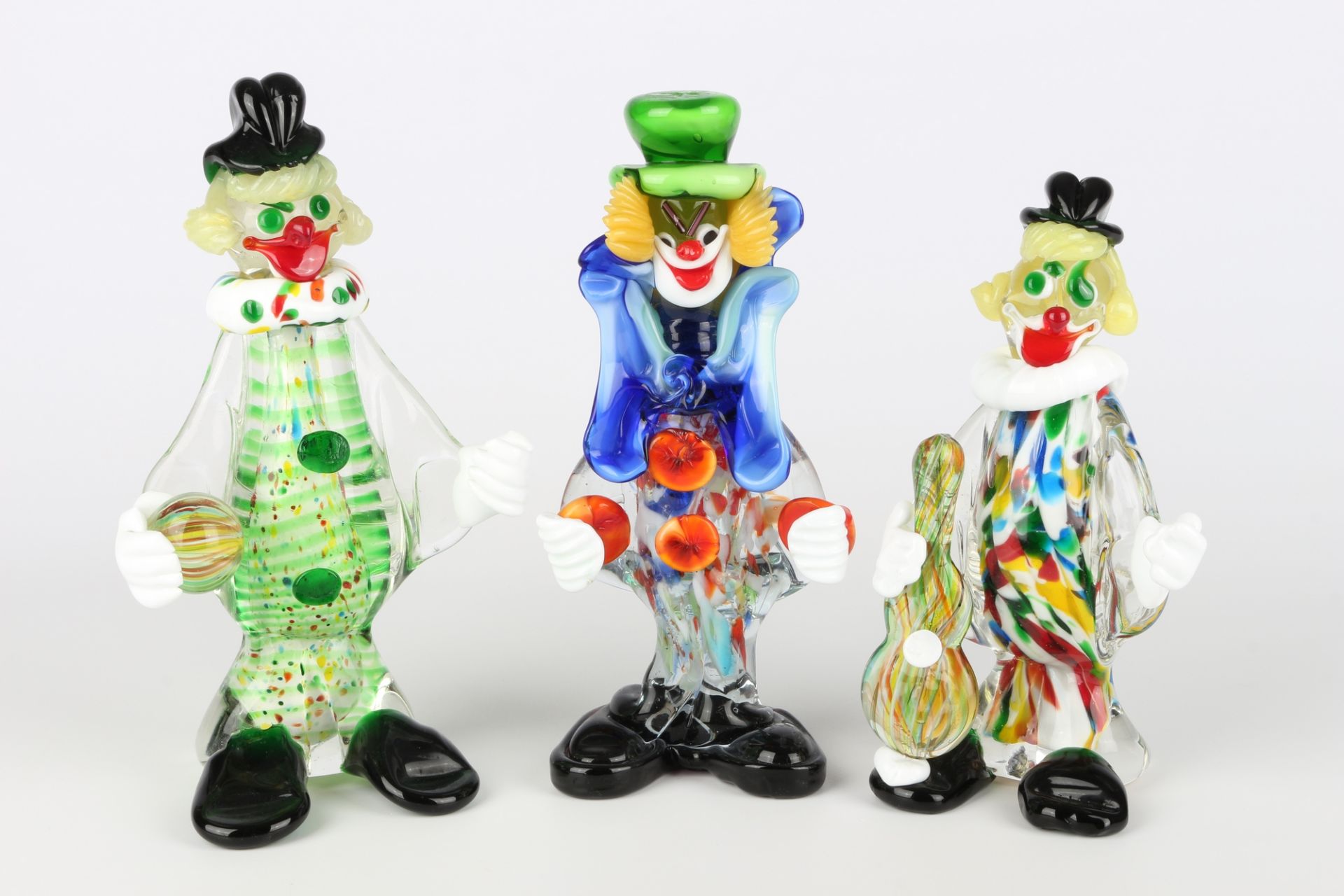 Murano Italy 3 Clown Figuren, clown figures,