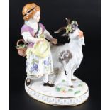 Meissen Mädchen mit Ziegenbock, boy with goat,