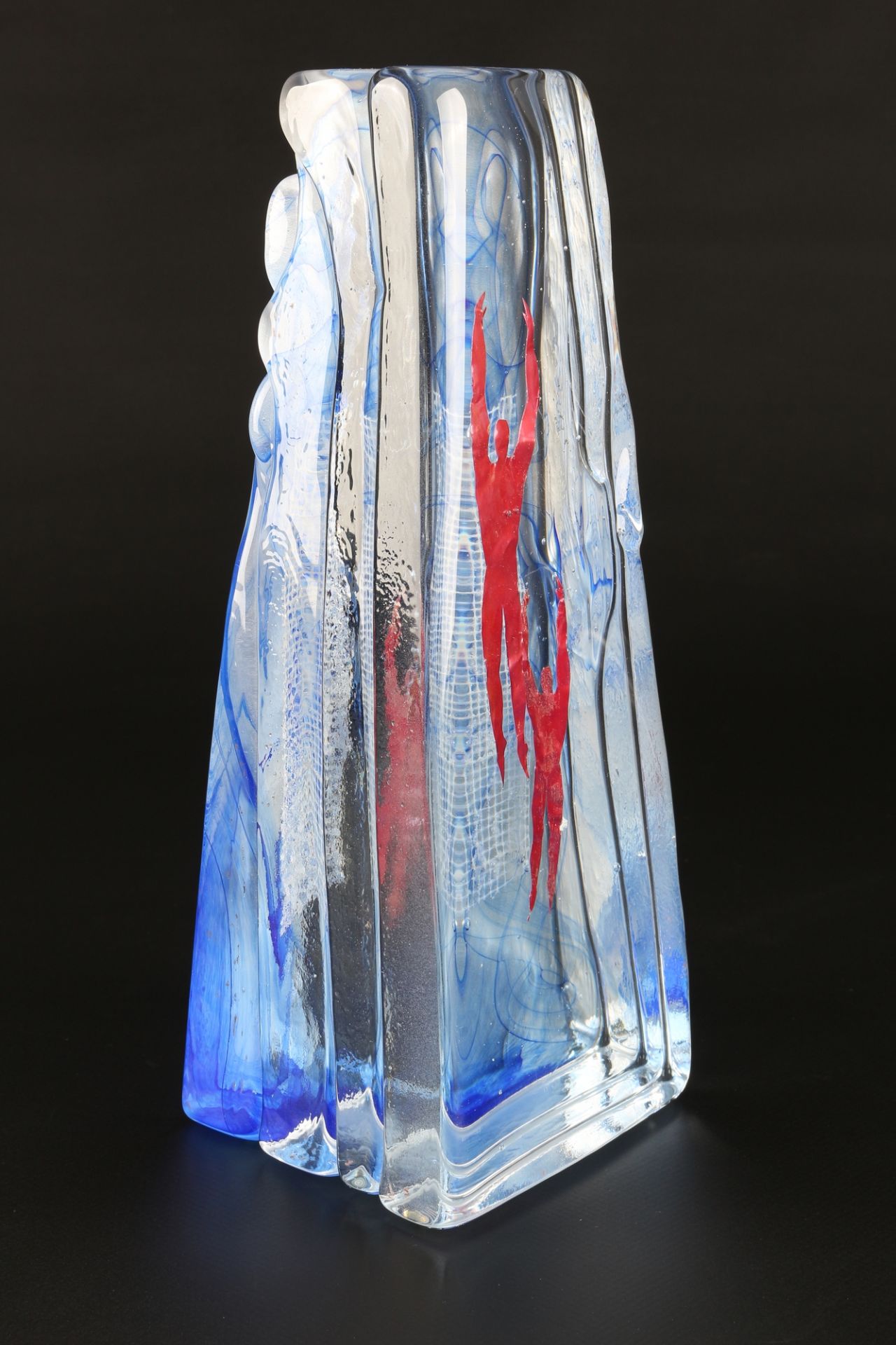 Studioglas Zwei Taucher, crystal sculpture two divers, - Image 2 of 5