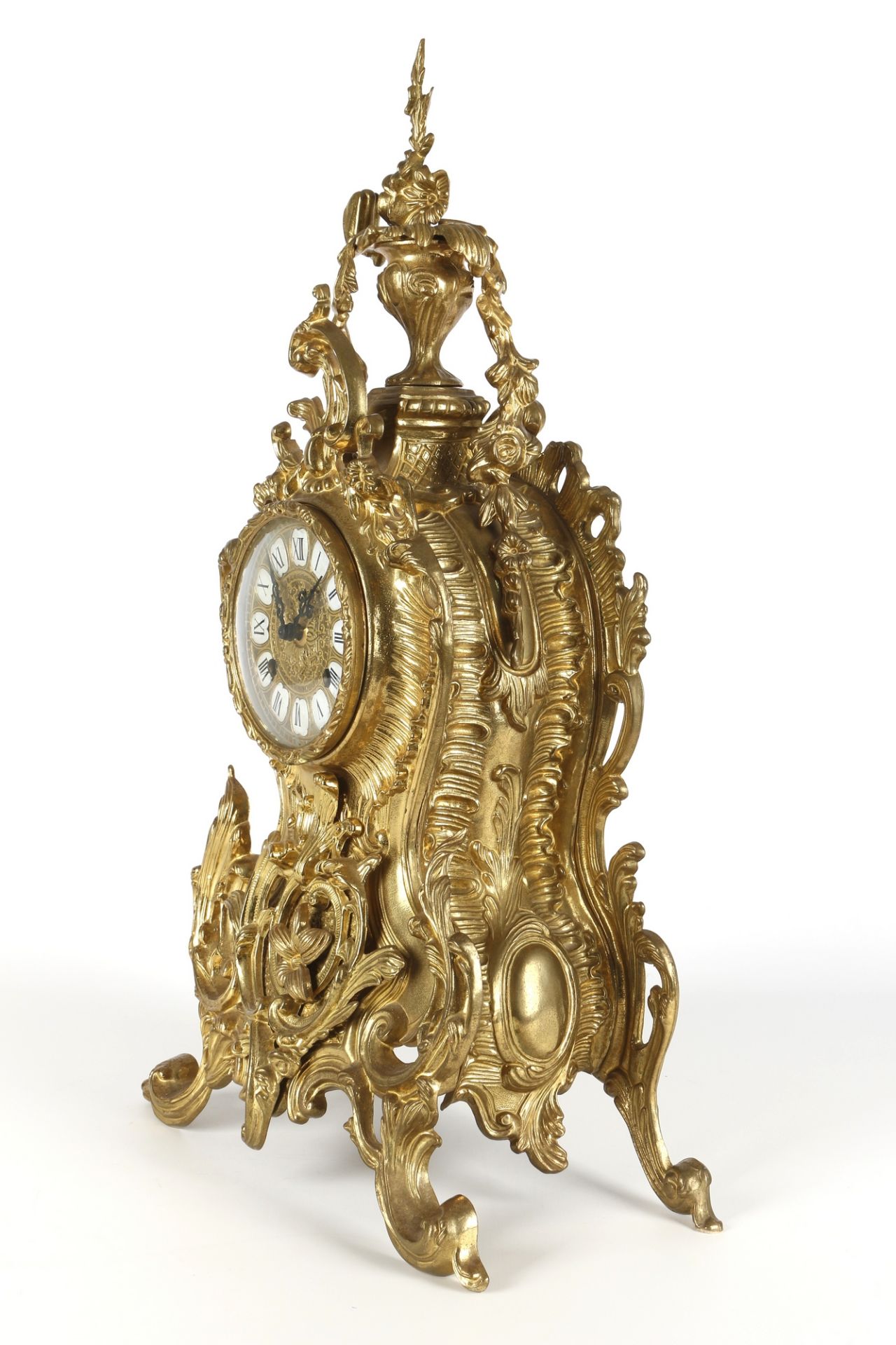 Bronze Tischuhr im Barockstil, mantel clock, - Image 3 of 4