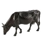 Bronze grasendes Rind, bronze cow figure,