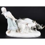 Meissen Figur Mädchen mit Ziegen Otto Pilz, girl with goats,