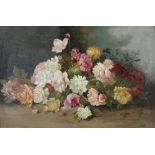 Pietro Maselli (1848 - 1892) Blumenstillleben mit Pfingstrosen,