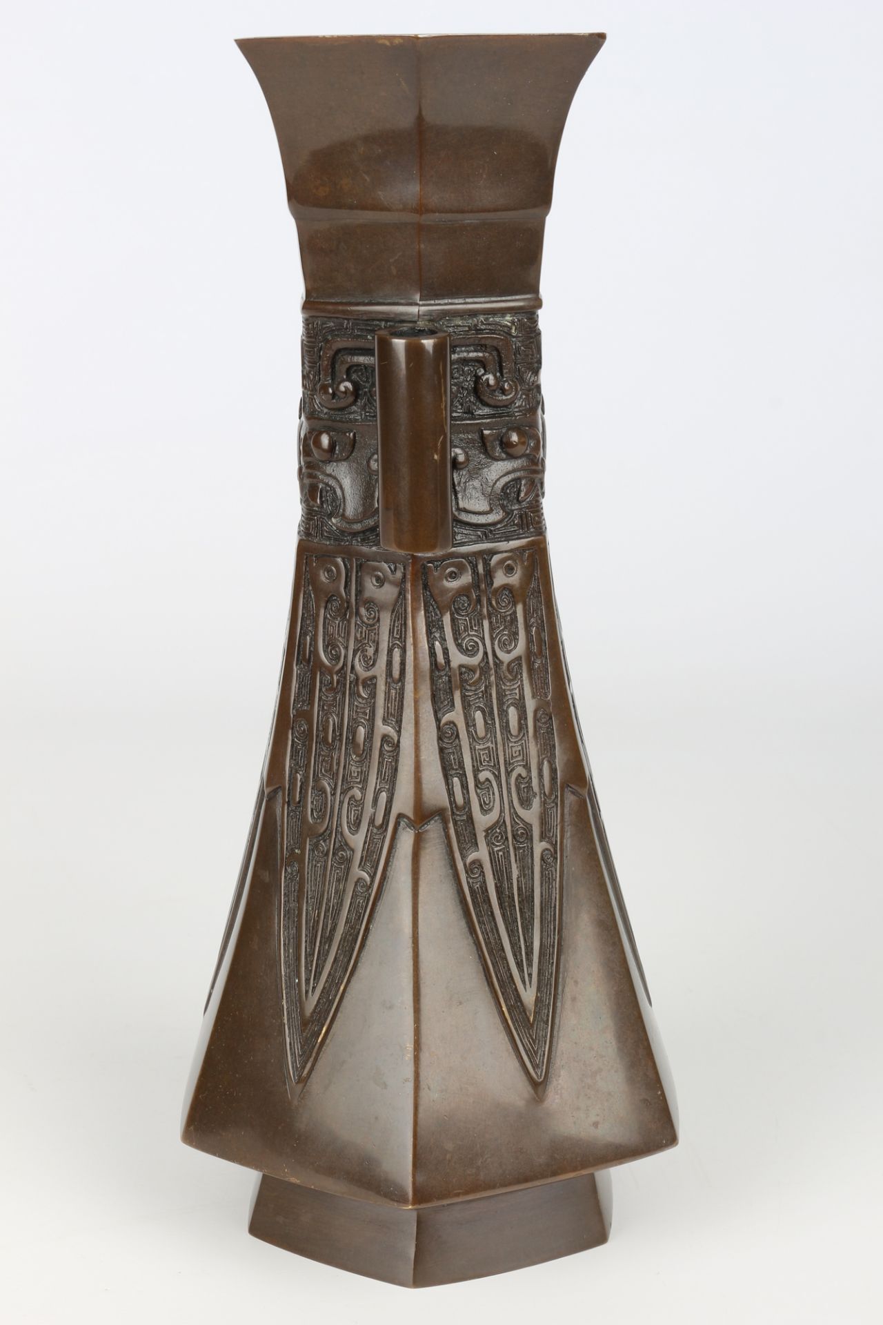 Japan hexagonale Bronze Vase Meiji-Period (1868 - 1912), japanese bronze vase, - Image 2 of 6