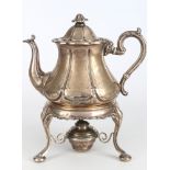 Silber Teekanne mit Stövchen, 19. Jahrhundert 12-Lot , silver tea pot and potwarmer 19th century,