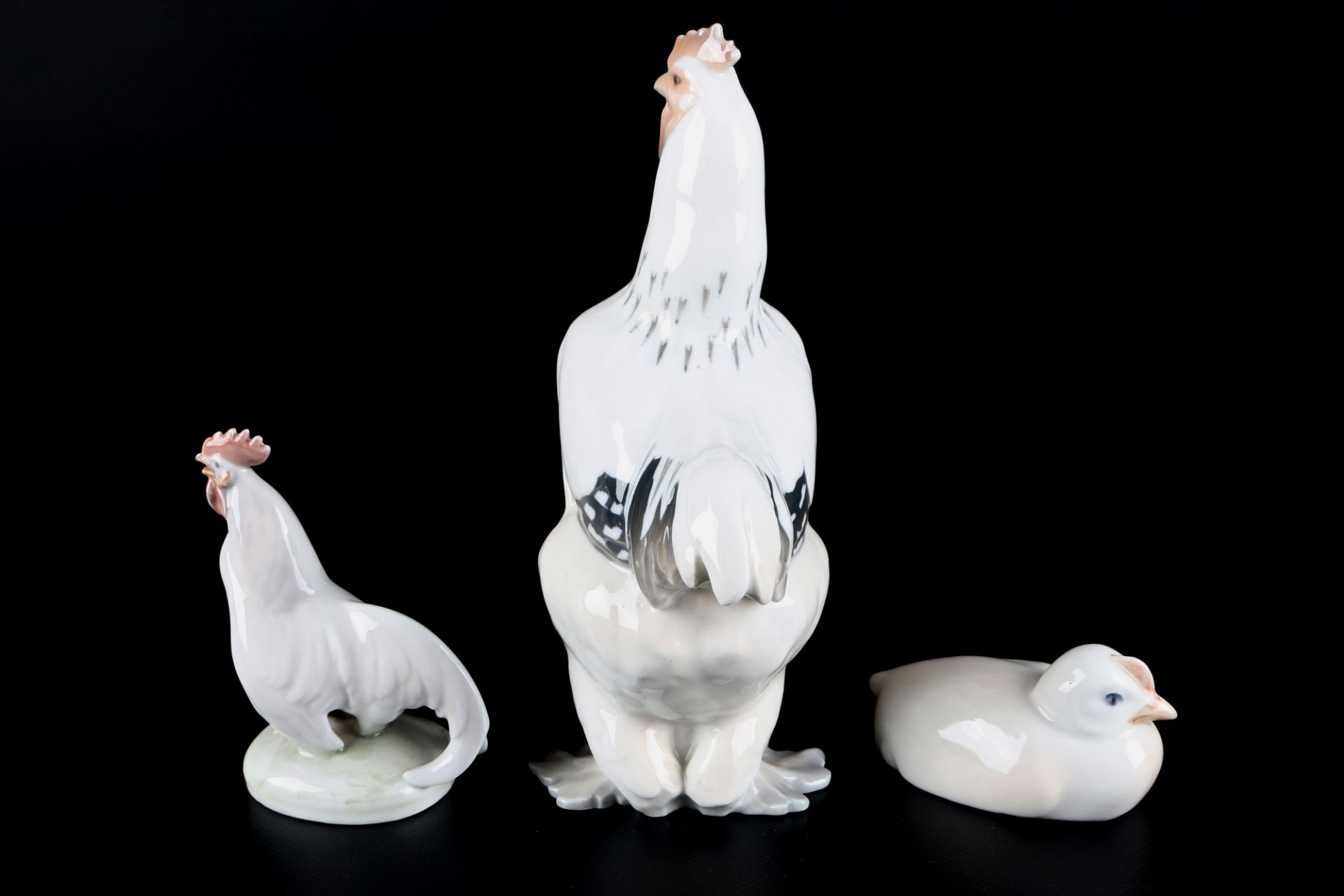 Dänemark Porzellan Hähne und Küken, Royal Copenhagen und Bing&Gröndahl, porcelain chicken, - Bild 5 aus 6