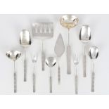 925 Silber 10-teiliges Vorlegebesteck, Seibel Mettmann, sterling silver cutlery,