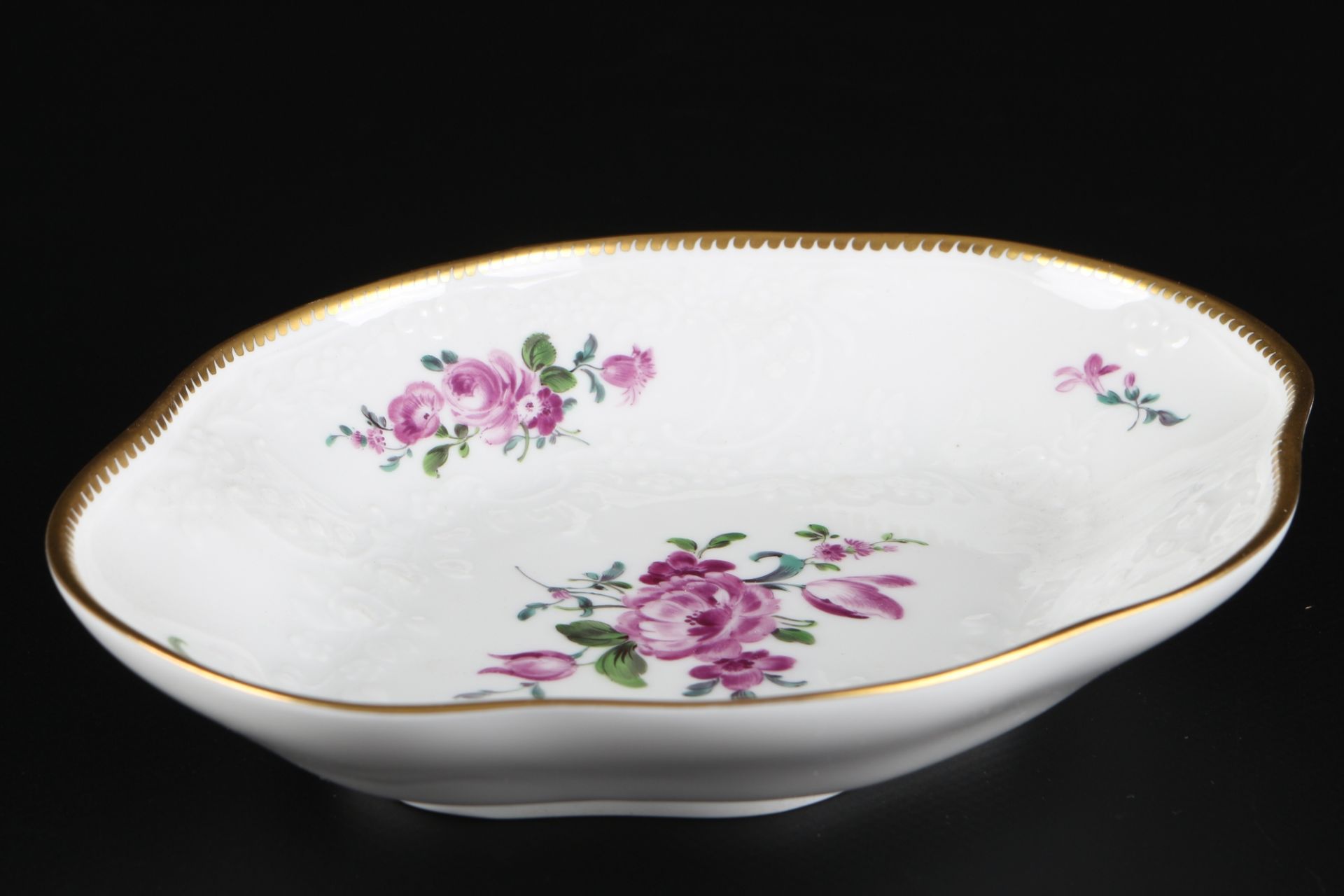 Meissen Blumenbukett alte Manier Deckeldose mit Prunkschale, sugar box with decorative bowl, - Image 5 of 6