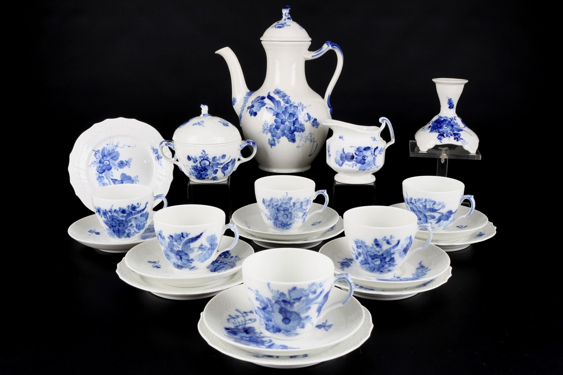 Royal Copenhagen Blaue Blume Kaffeeservice für 6 Personen, coffee service for 6 pers.,