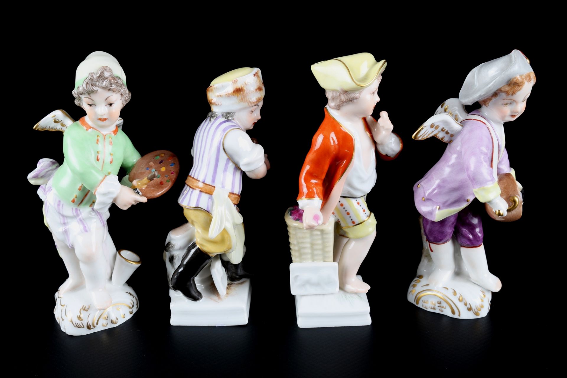 KPM Berlin 4 Figuren - Putten und Monatsfiguren, porcelain figures, - Image 4 of 5