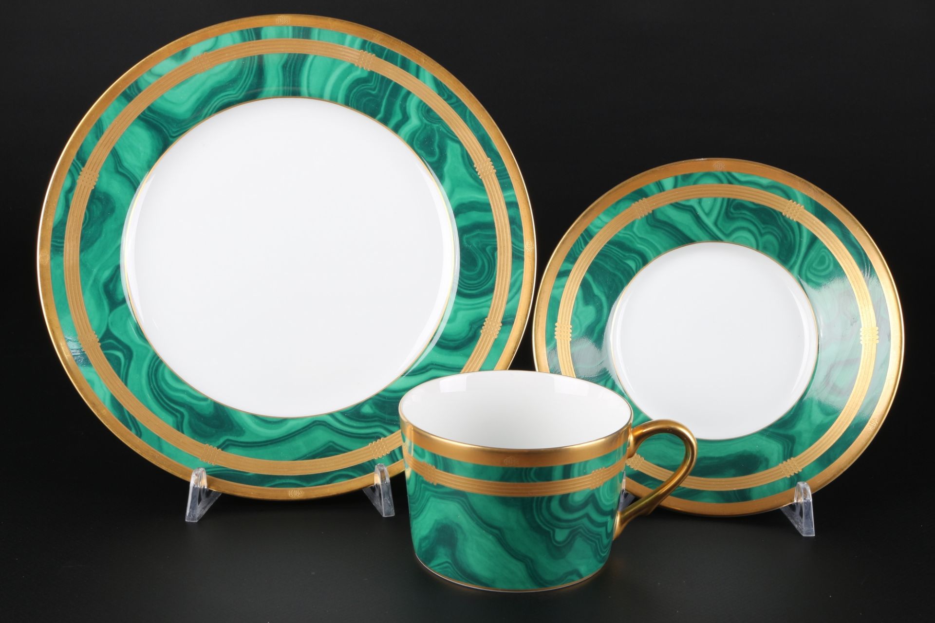 Christian Dior Gaudron Malachite Kaffeegedeck, coffee cups,