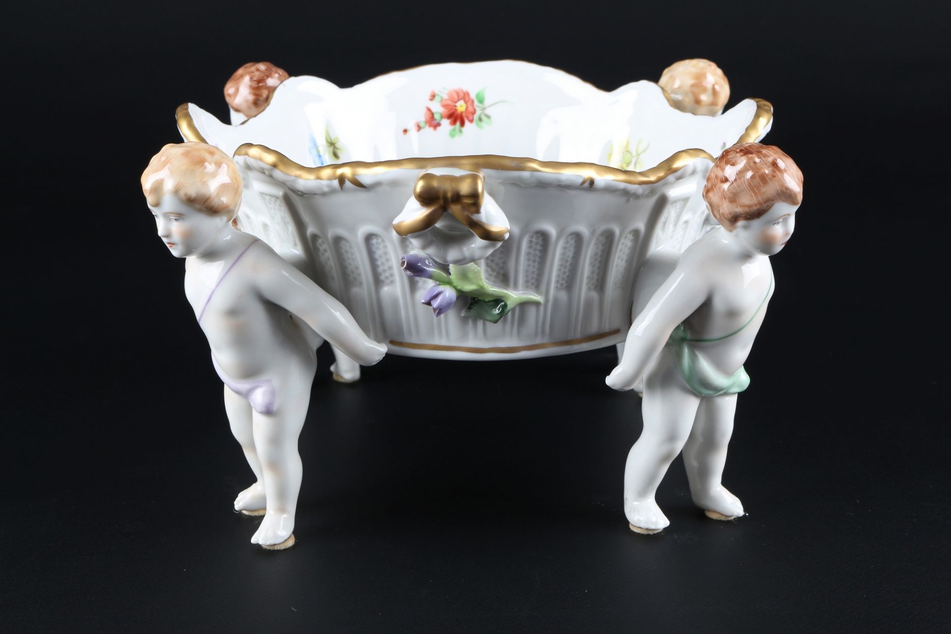 PMP Plaue Puttenschale, cherub bowl, - Image 2 of 4