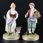 Potschappel Carl Thieme Kavalier und Blumenmädchen, porcelain figures,