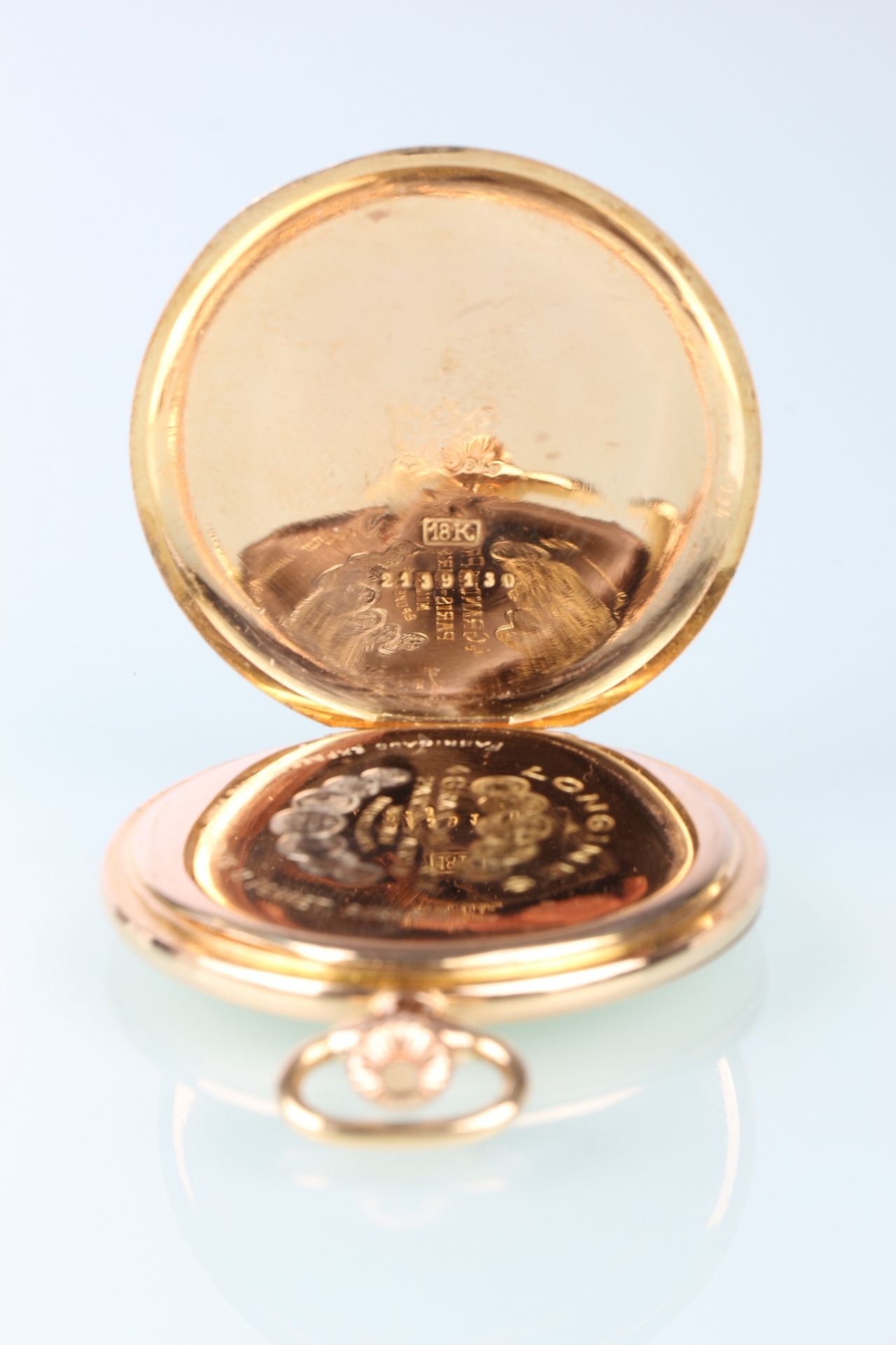 Longines 750 Gold Taschenuhr ca. 1900-1905, 18K pocket watch - Image 5 of 7