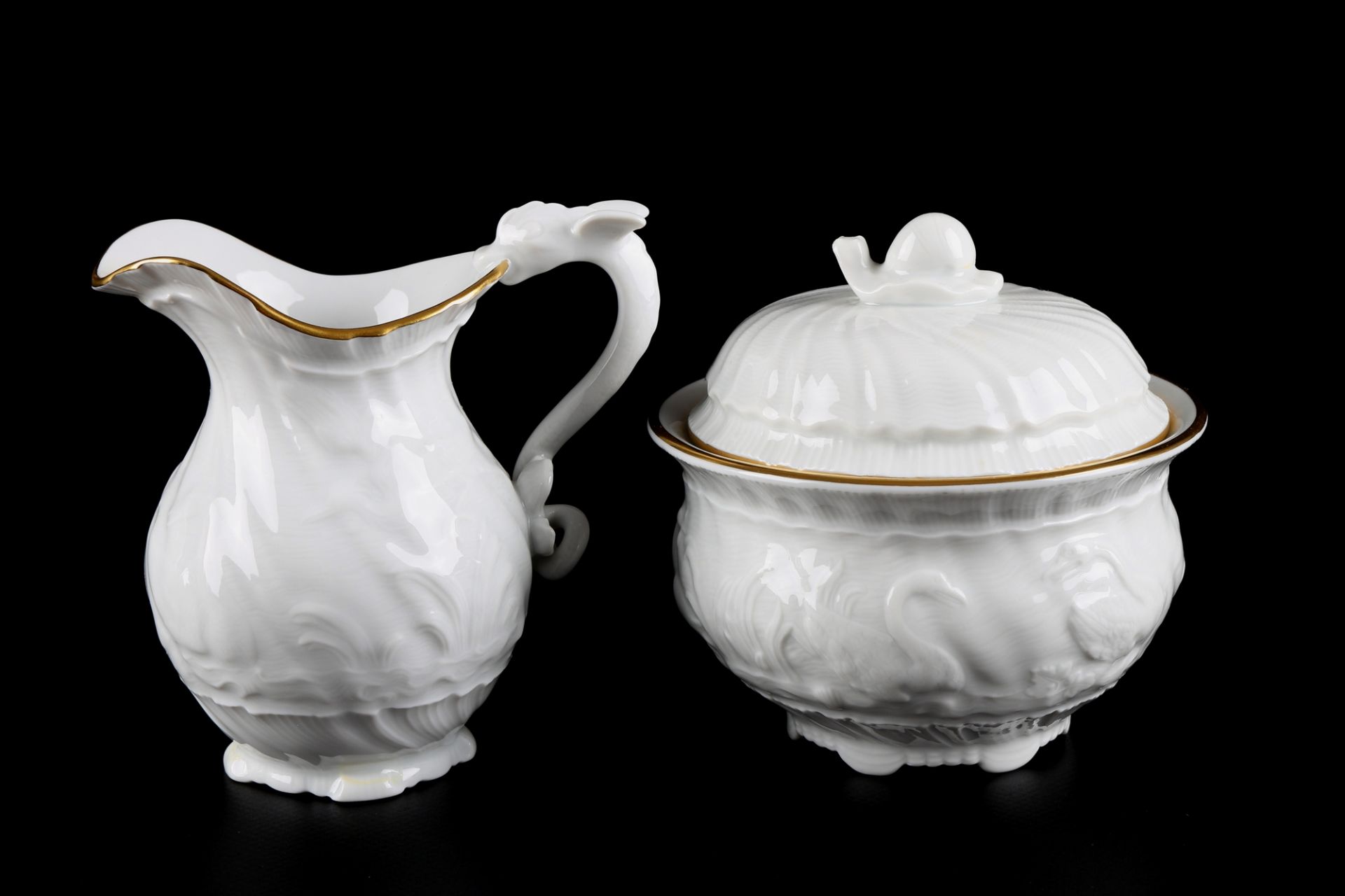 Meissen Schwanendessin Kaffee- und Teeservice für 8 Personen, coffee and tea service for 8 pers., - Image 5 of 6