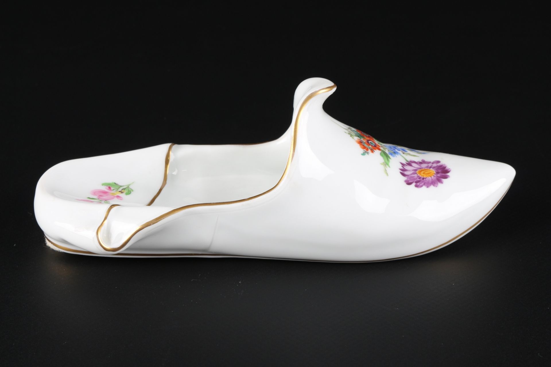 Meissen Blumenmalerei Pantoffel / Schuh, slipper shoe, - Image 2 of 4