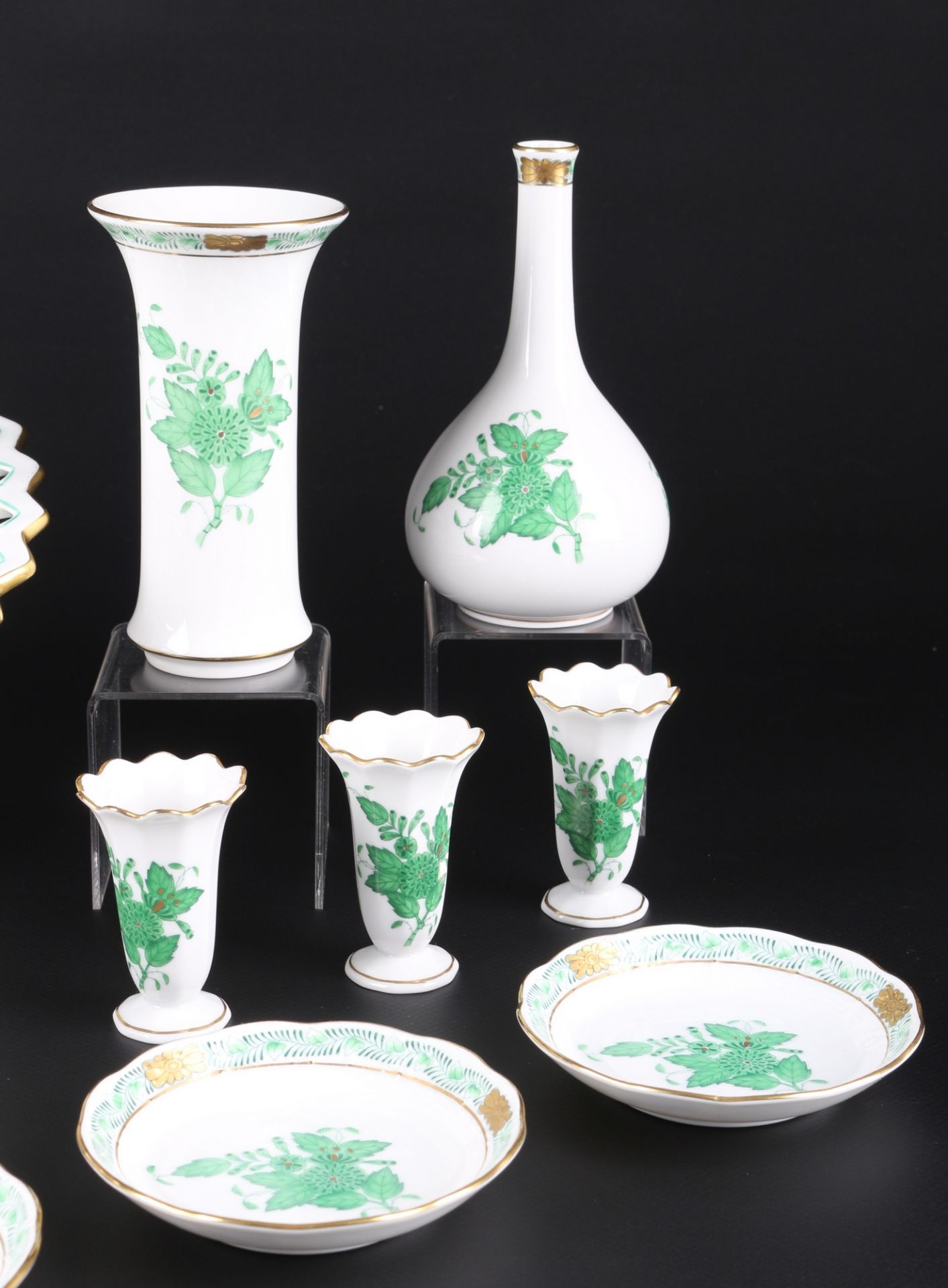 Herend Apponyi Vert Porzellan Konvolut, porcelain lot, - Image 2 of 6