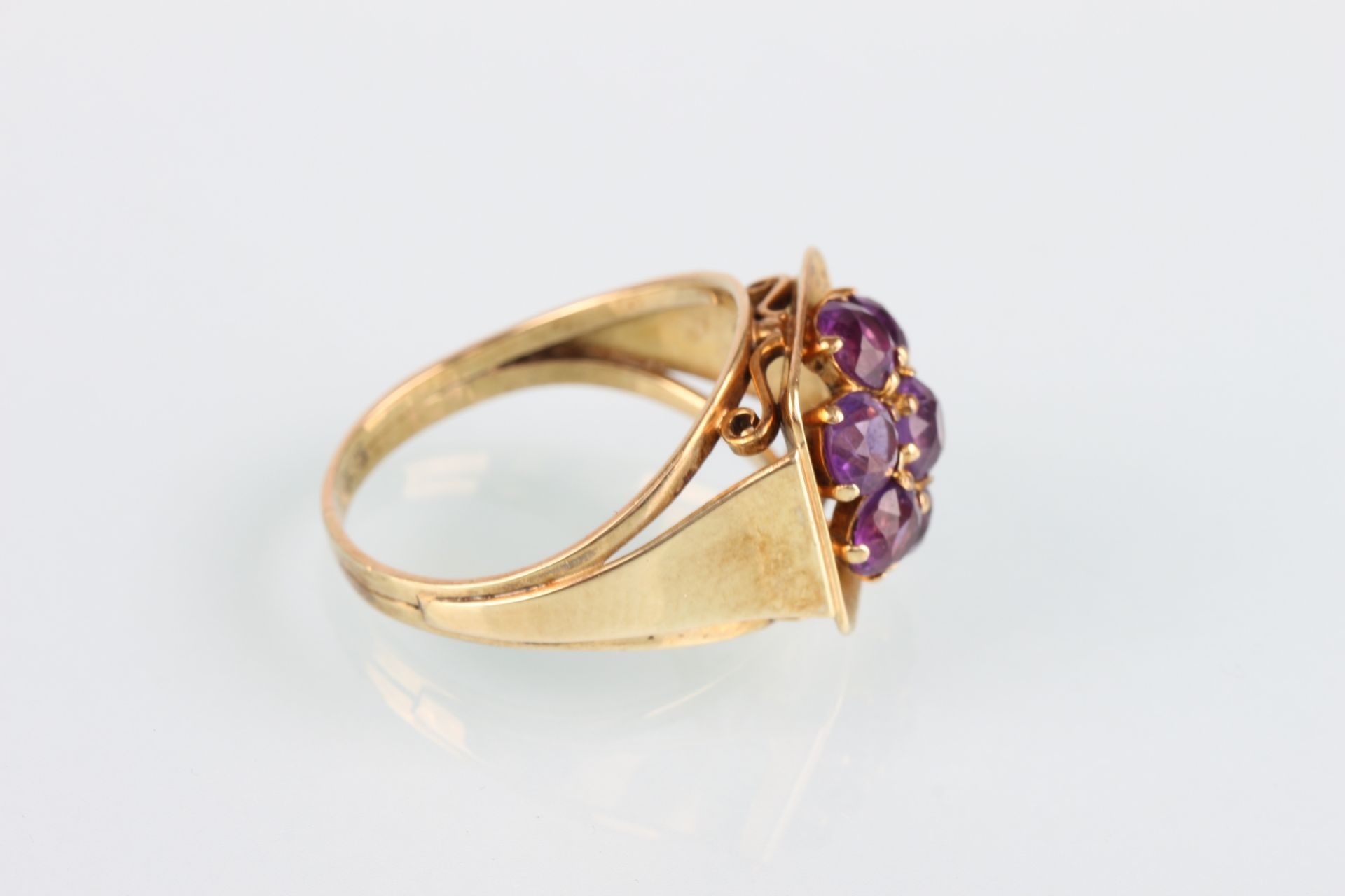 585 Goldring mit Amethysten, 14K gold Amethysts ring, - Image 3 of 5